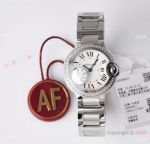 AF Factory 1:1 Clone Cartier Ballon Bleu 28mm Stainless Steel Diamond-set